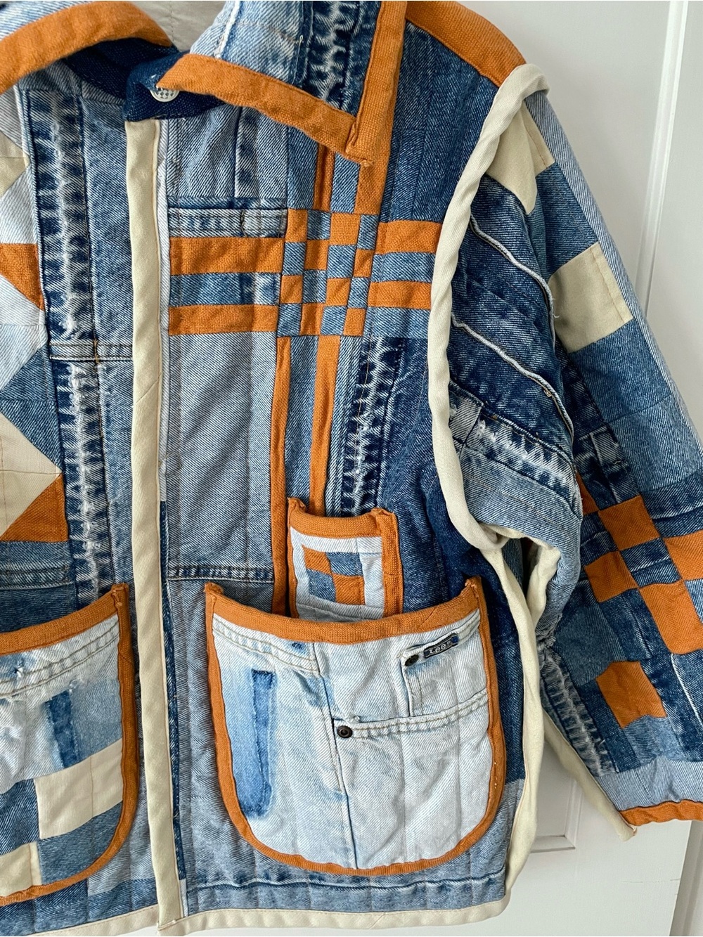 Stunning Handcrafted Upcycled Patchwork Custom Denim Jean Jacket - Picture 4 of 12